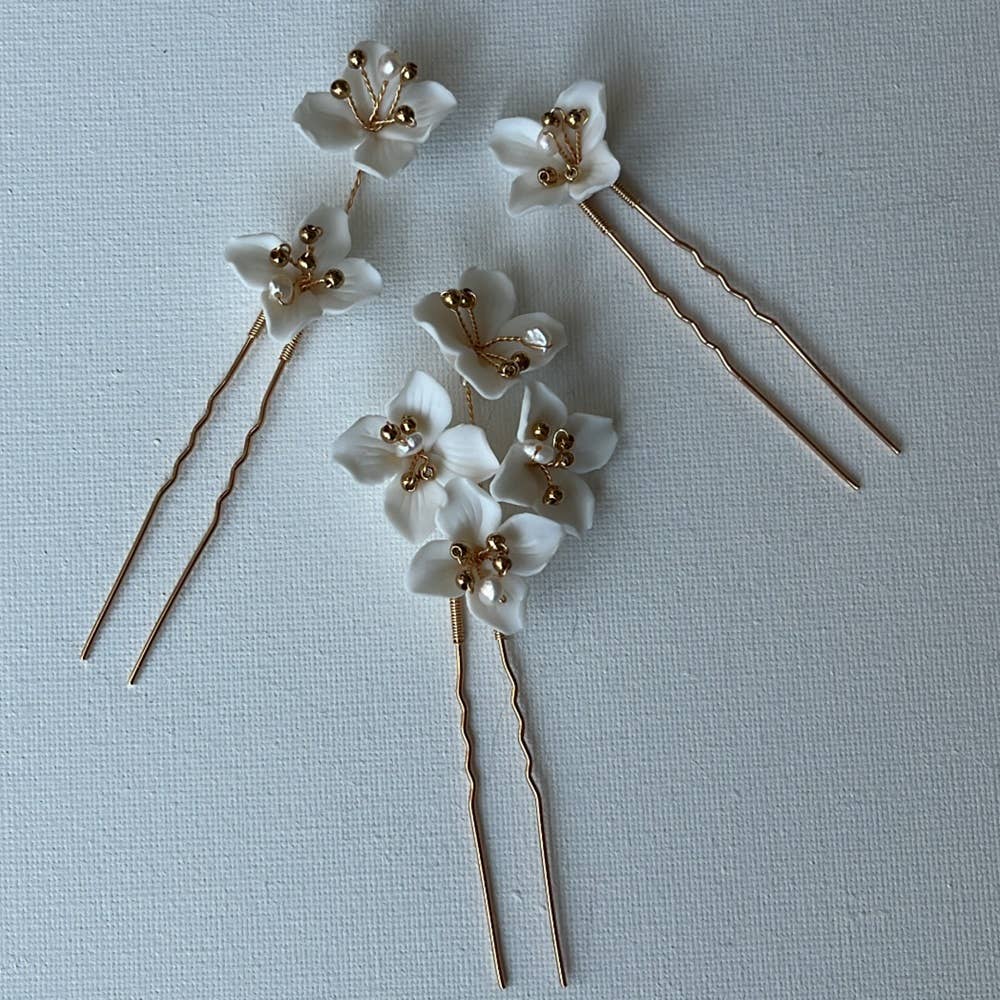 Fay Hairpins - bridal hair jewelry - set of 3