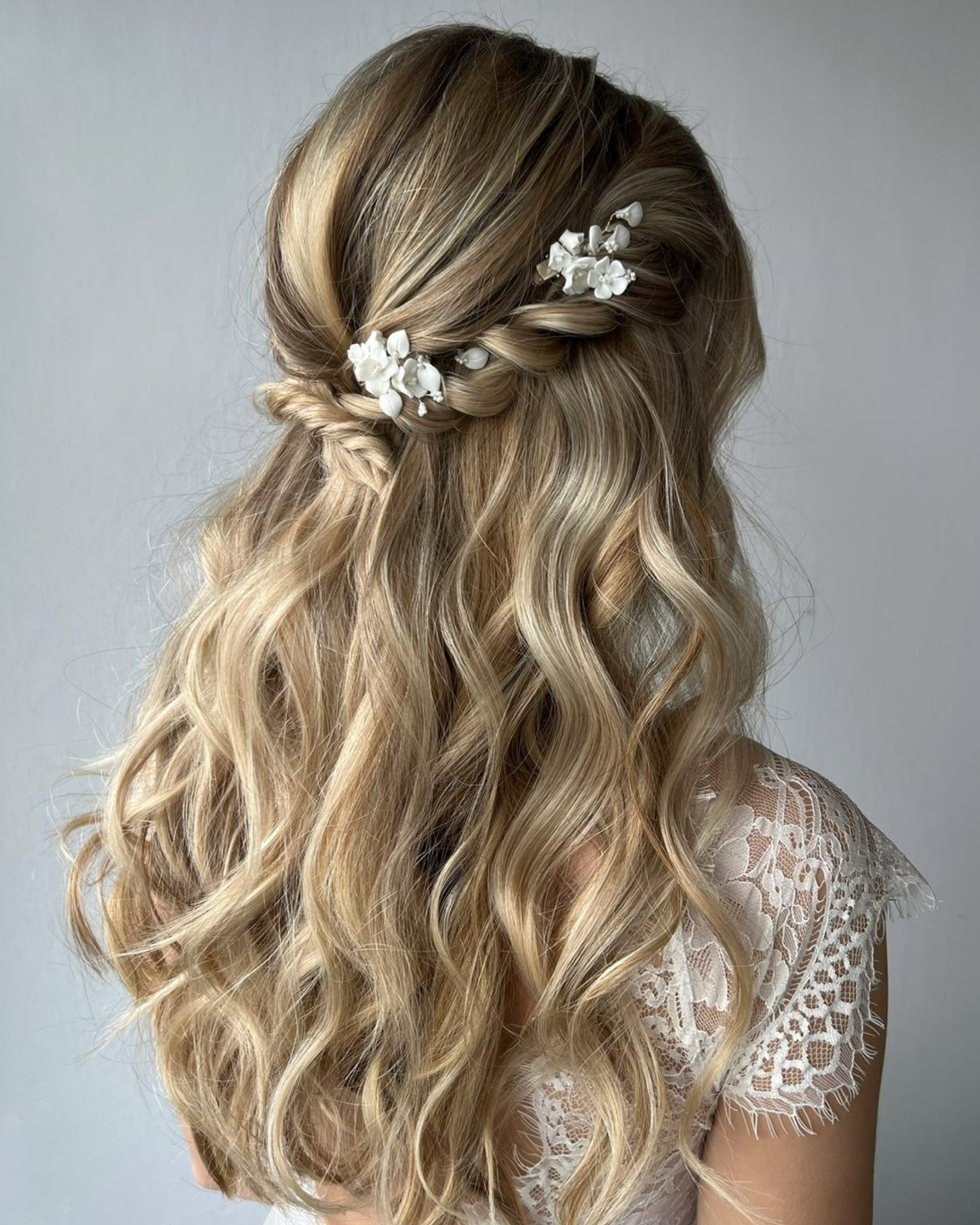 Vanessa Hairclips Silver - bridal hair jewelry - set of 2