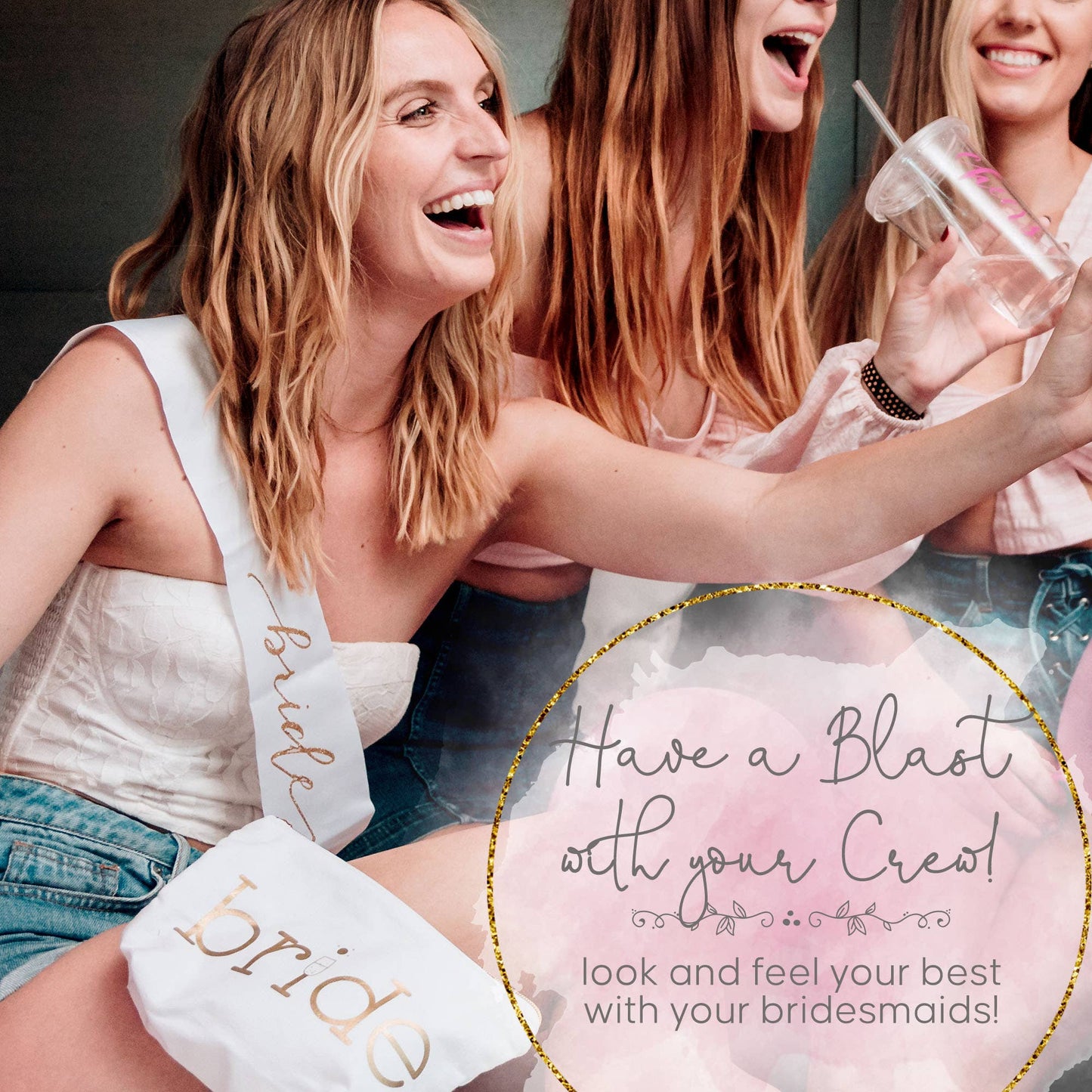 Black Bride Tribe Makeup Bag in Canvas