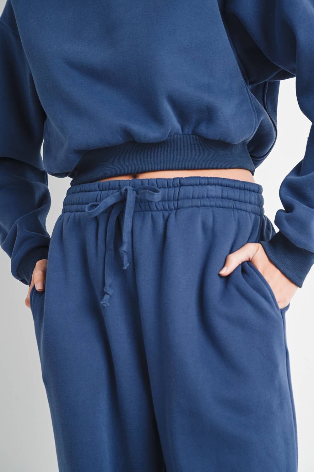 Cropped Sweatshirt and Sweatpants Set