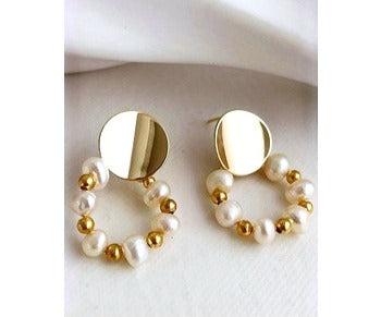Vintage Round Pearl Earrings