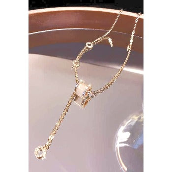 Rhinestones Gold Drop Necklace