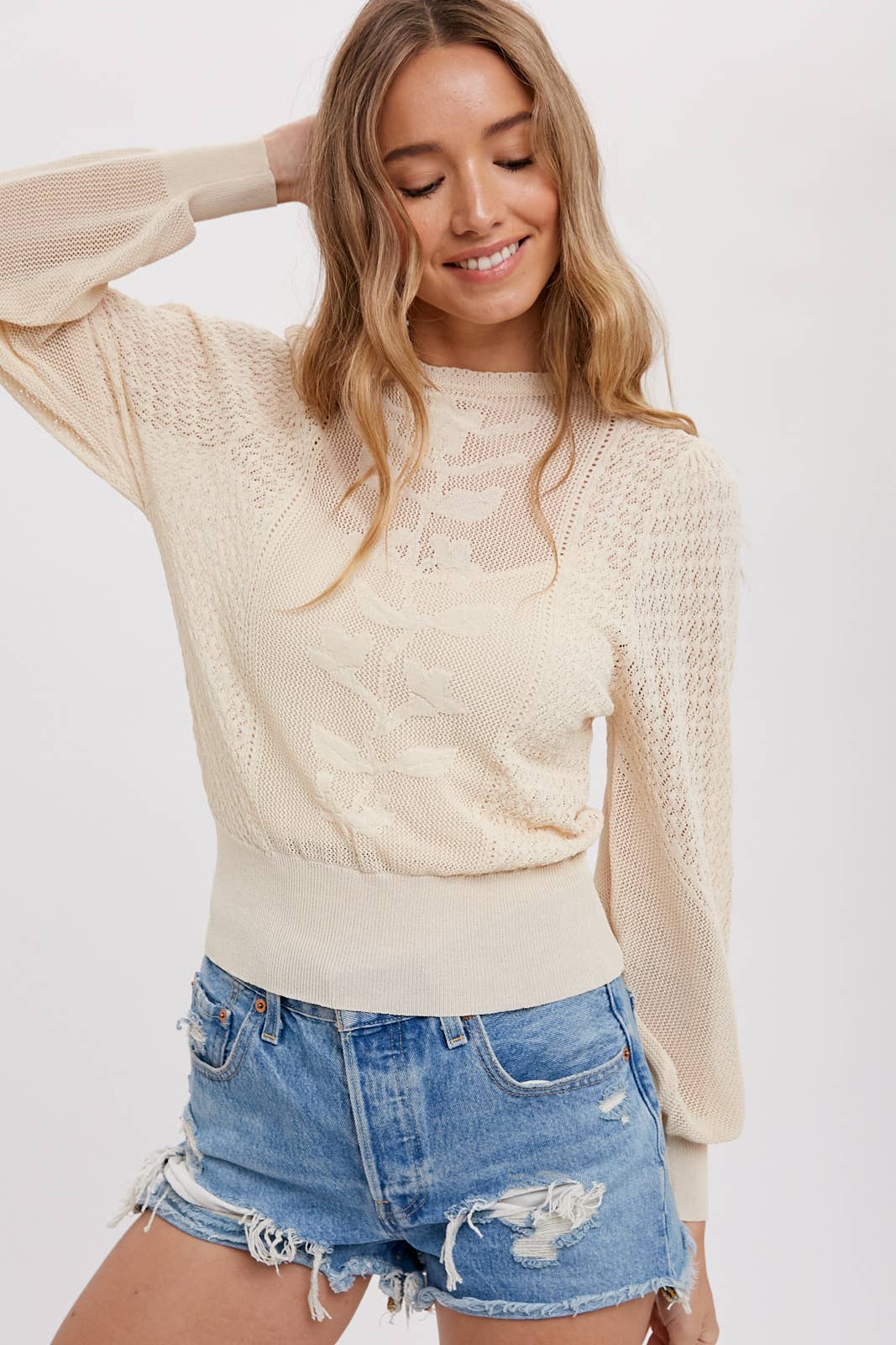 POINTELLE KNIT TOP