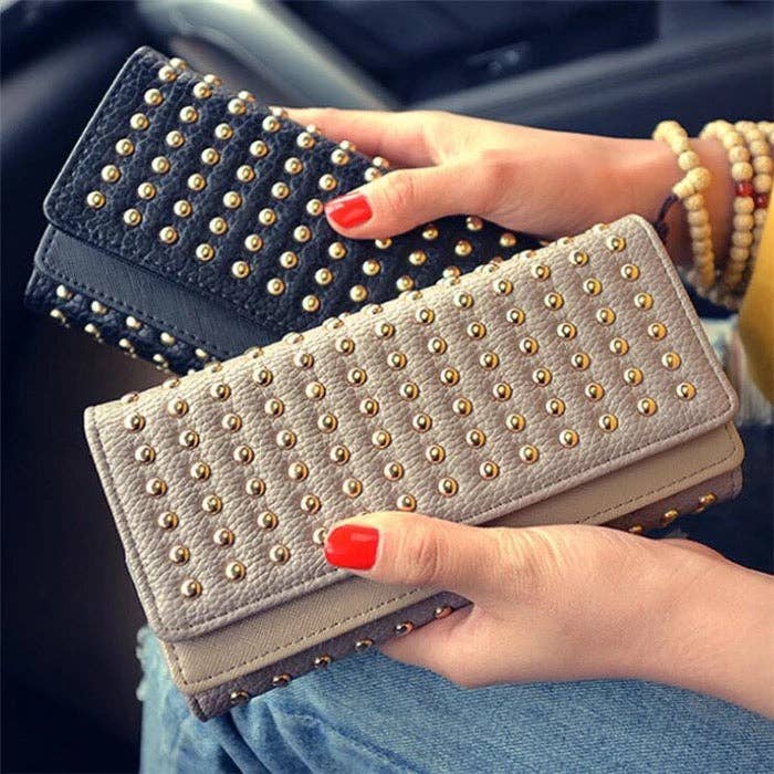 Beauty Stash - Khaki Rivet Wallet