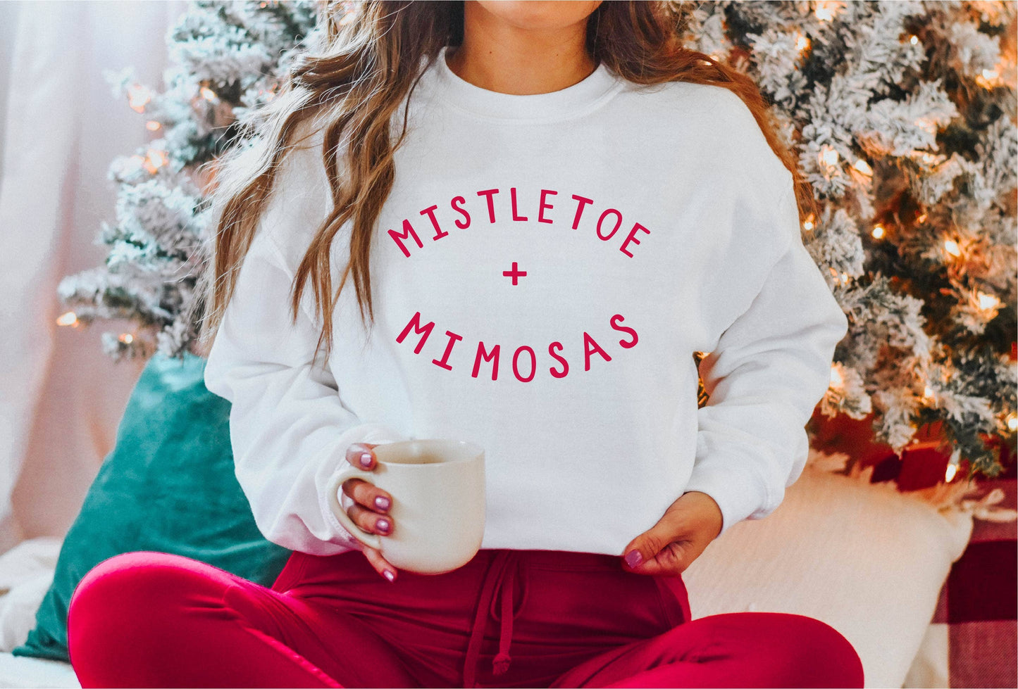 Mistletoe and Mimosas, Christmas Sweatshirt