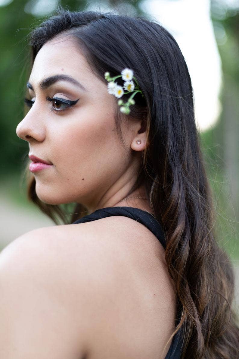 Herkimer Diamond Claw Studs