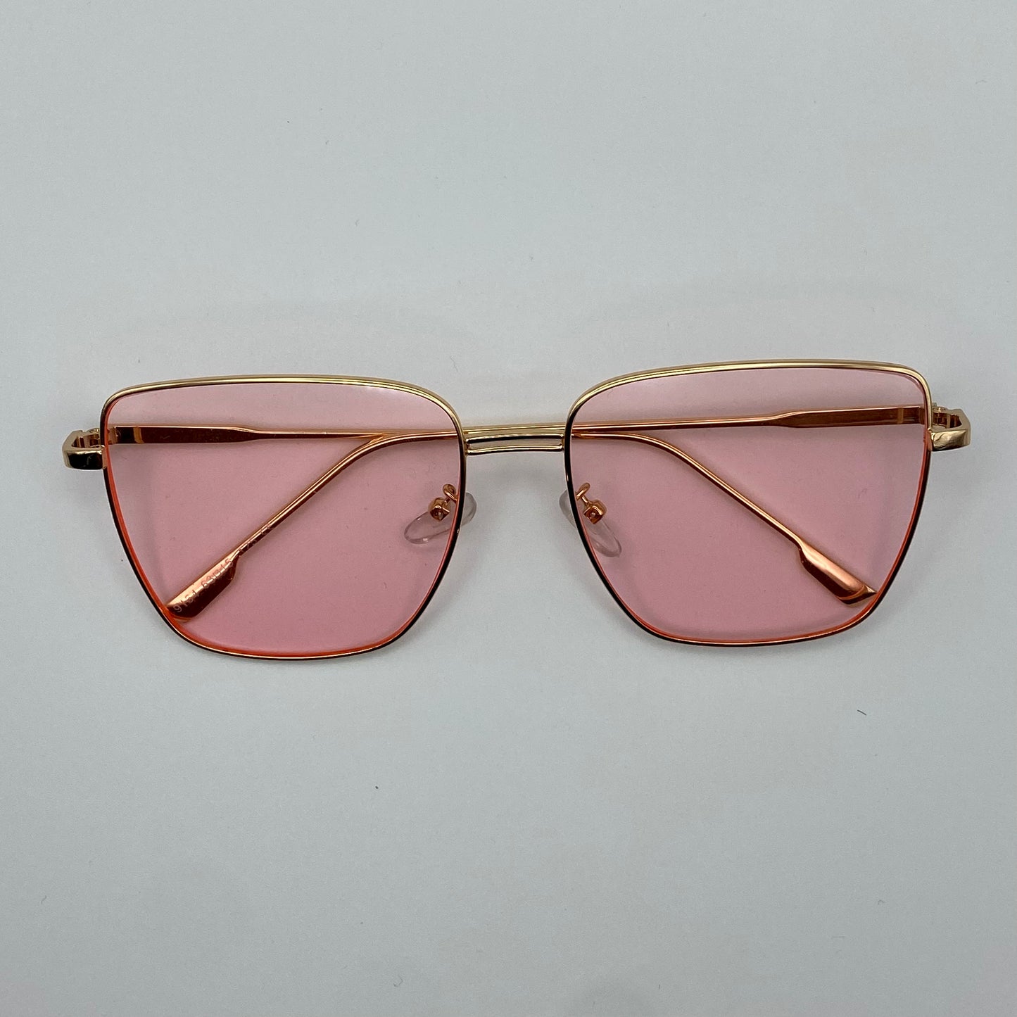 Classic Square Oversized Tinted Fashion Glasses - Pink