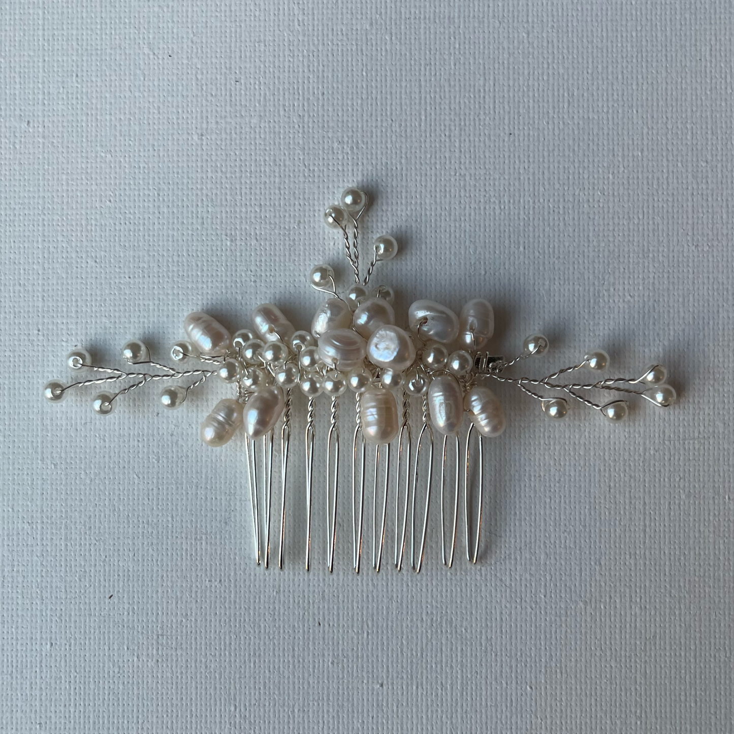 Izabella Haircomb Silver - bridal hair jewelry