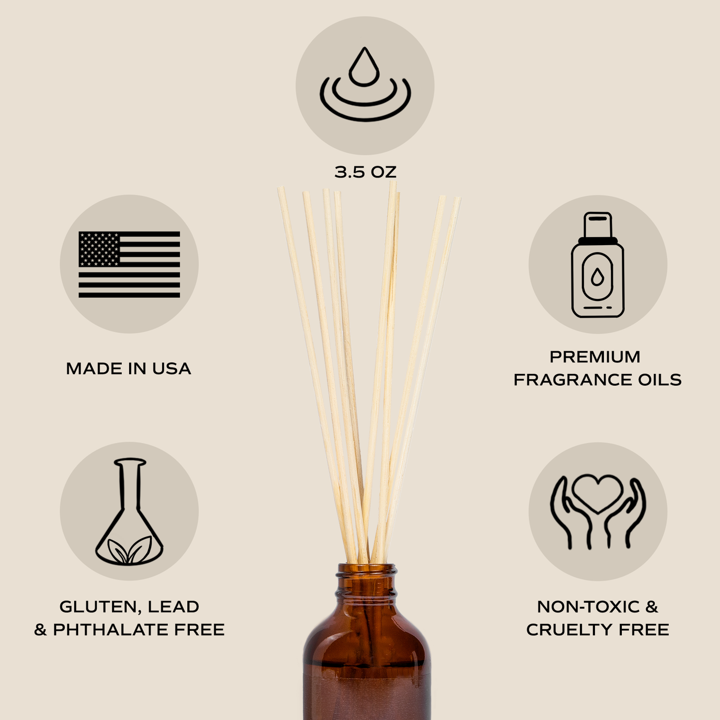 Stress Relief Amber Reed Diffuser - Gifts & Home Decor