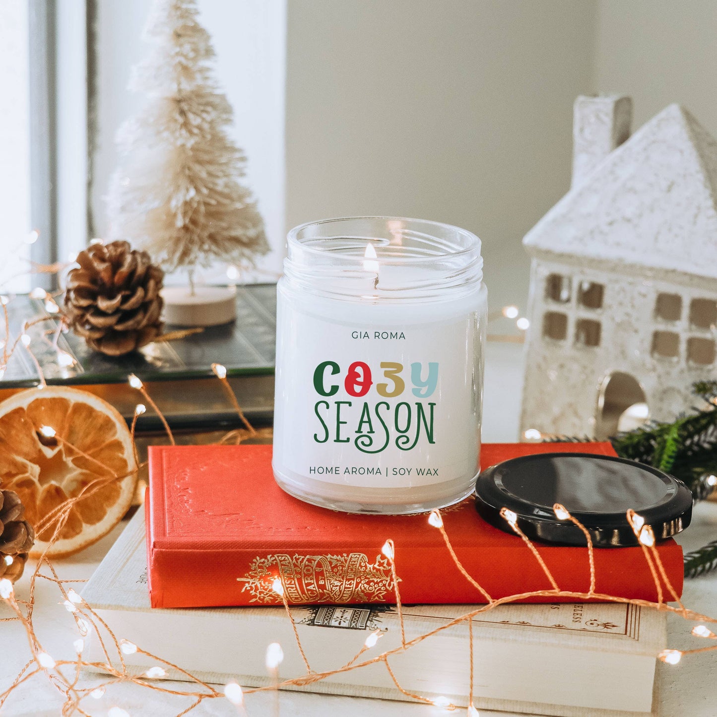 Funny Christmas Candle Gifts, Soy Holiday Scented Jar Candle: Deck the Halls (Fruity Christmas)
