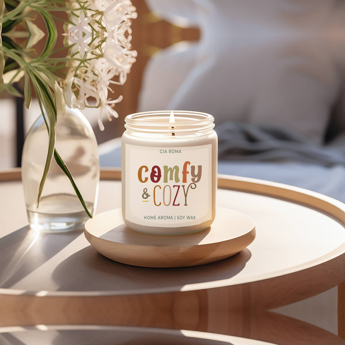 Christmas Decor Candle Gift Holiday Scented Soy Candles Cute: Merry & Bright