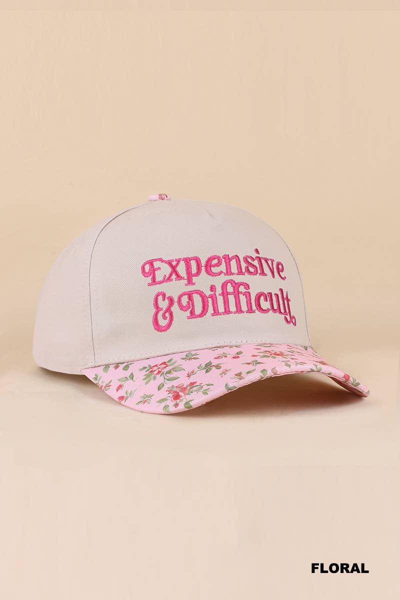 Expensive And Difficult Two Tone Canvas Cotton Cap: FLORAL / 1(ONE SIZE)