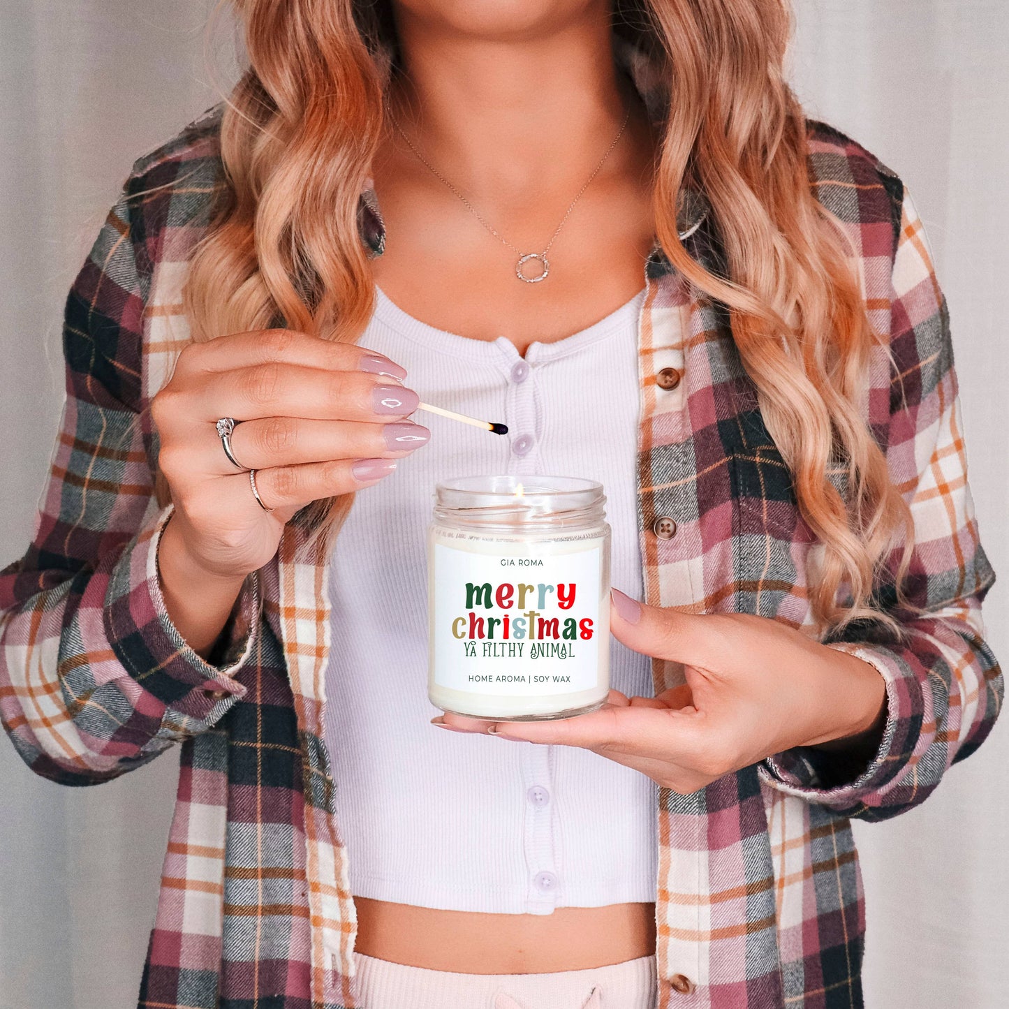 Funny Christmas Candle Gifts, Soy Holiday Scented Jar Candle: Deck the Halls (Fruity Christmas)