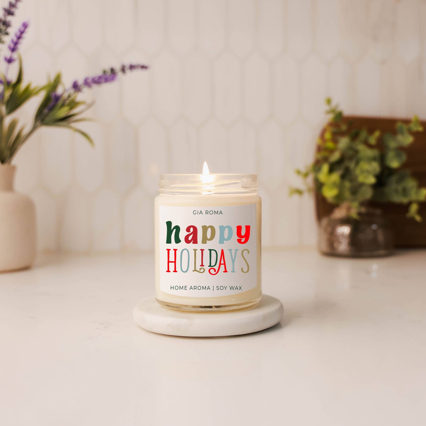 Funny Christmas Candle Gifts, Soy Holiday Scented Jar Candle: Deck the Halls (Fruity Christmas)