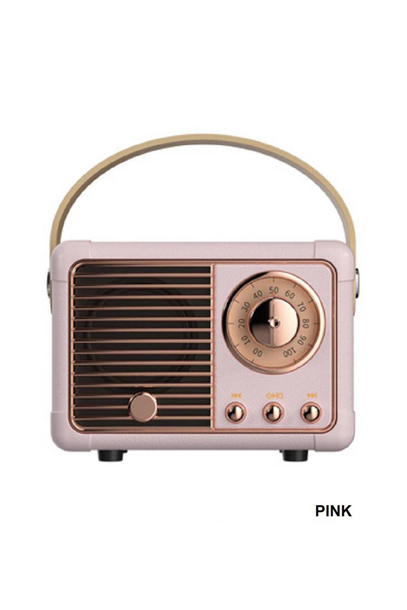 Retro Mini Wireless Bluetooth Speaker: PINK / 1 (ONE SIZE)