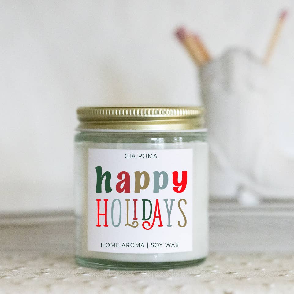 Funny Christmas Candle Gifts, Soy Holiday Scented Jar Candle: Deck the Halls (Fruity Christmas)
