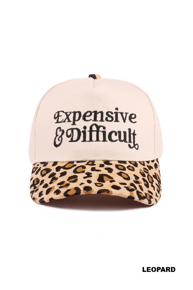 Expensive And Difficult Two Tone Canvas Cotton Cap: LEOPARD / 1(ONE SIZE)