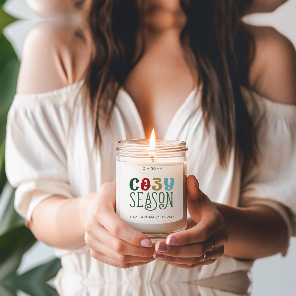 Christmas Decor Candle Gift Holiday Scented Soy Candles Cute: Merry & Bright