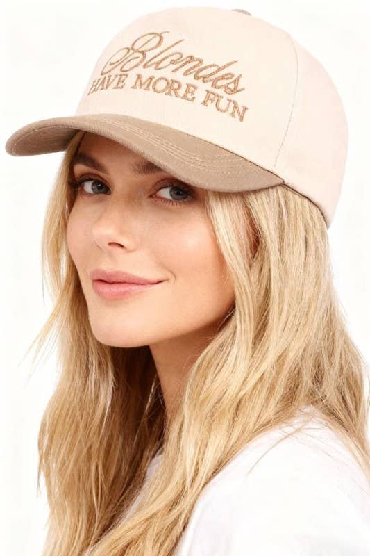 Blondes Have More Fun Two-tone Canvas Cotton Cap: ASH MOCHA / 1(ONE SIZE)