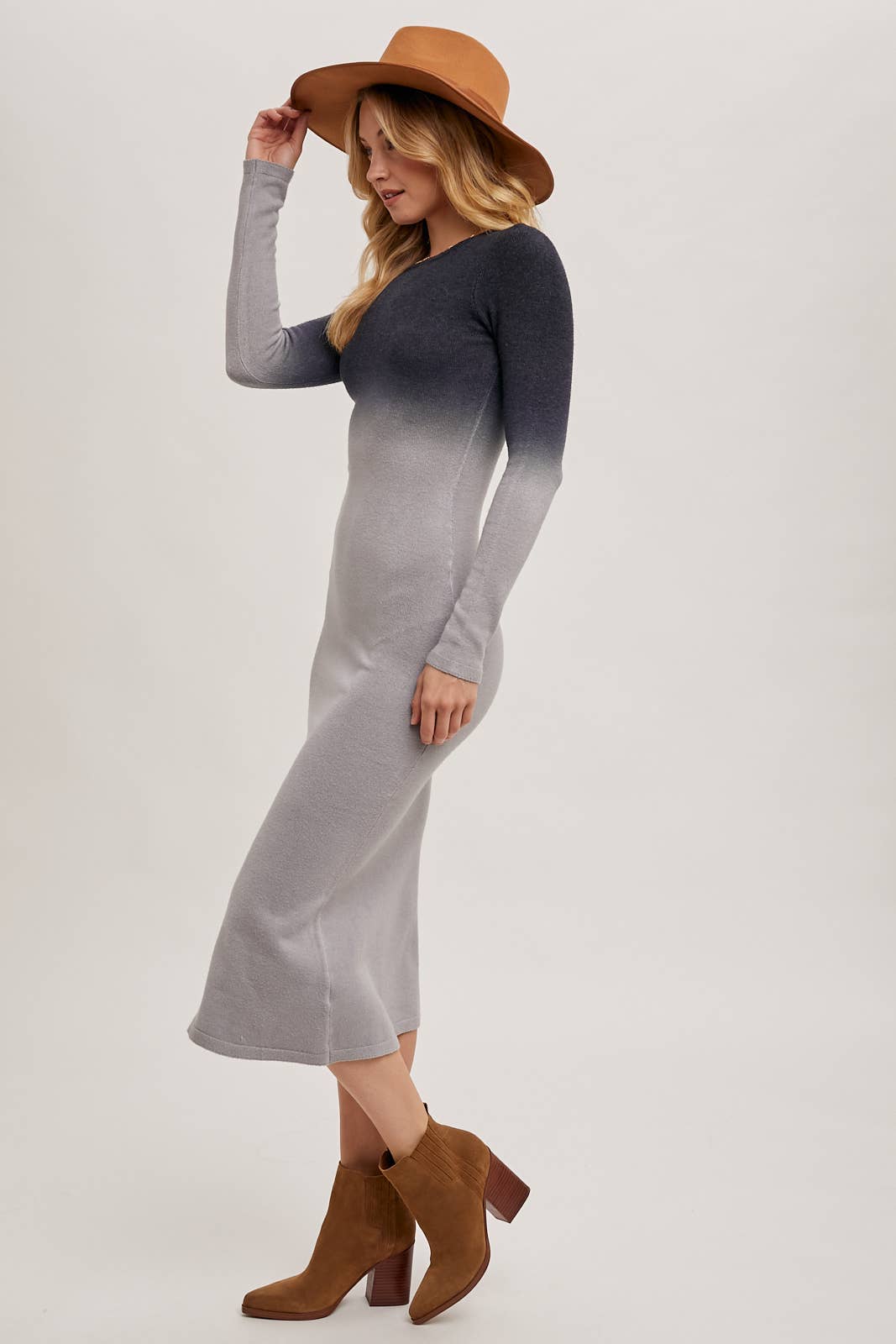ombre bodycon dress Ombre Bodycon Knit Midi Dress – The Boutique at Sacarrha
