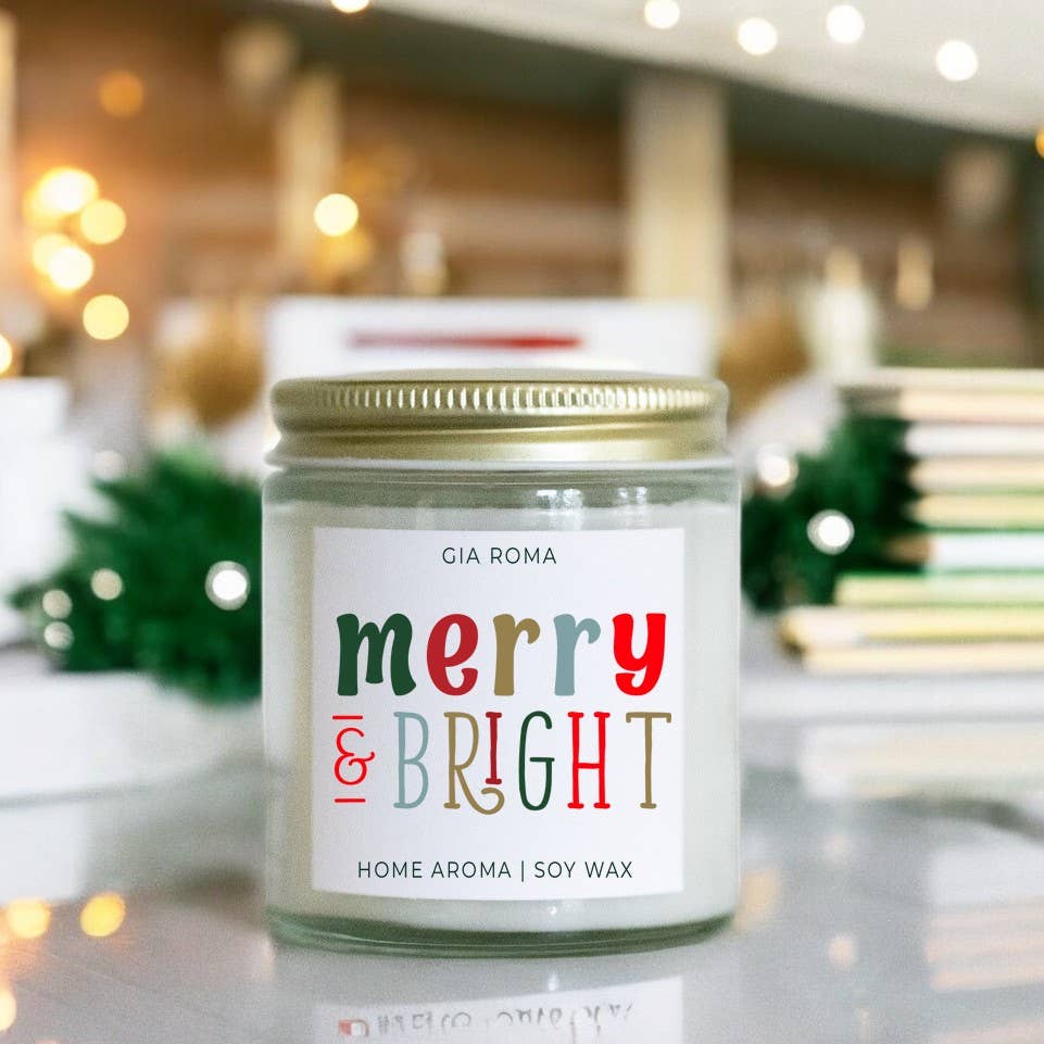 Funny Christmas Candle Gifts, Soy Holiday Scented Jar Candle: Deck the Halls (Fruity Christmas)