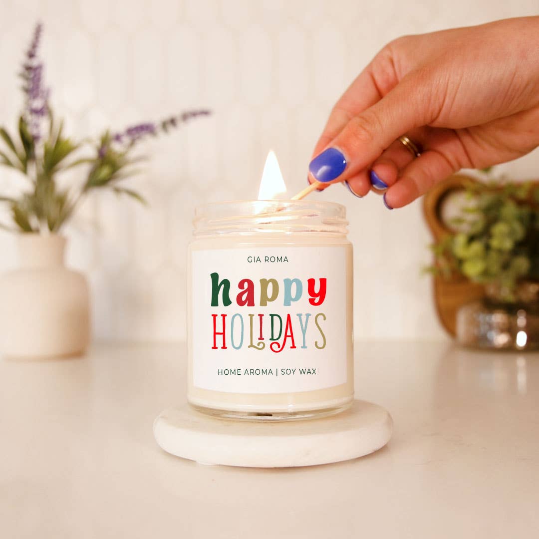 Funny Christmas Candle Gifts, Soy Holiday Scented Jar Candle: Deck the Halls (Fruity Christmas)