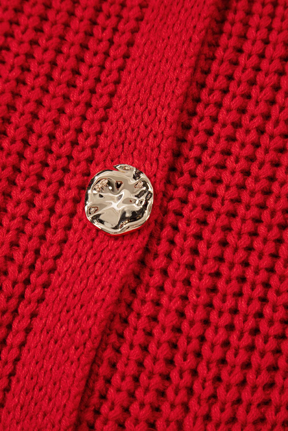 Solid Textured Knit Side Pockets Buttoned Sweater Vest: White / 100%Acrylic