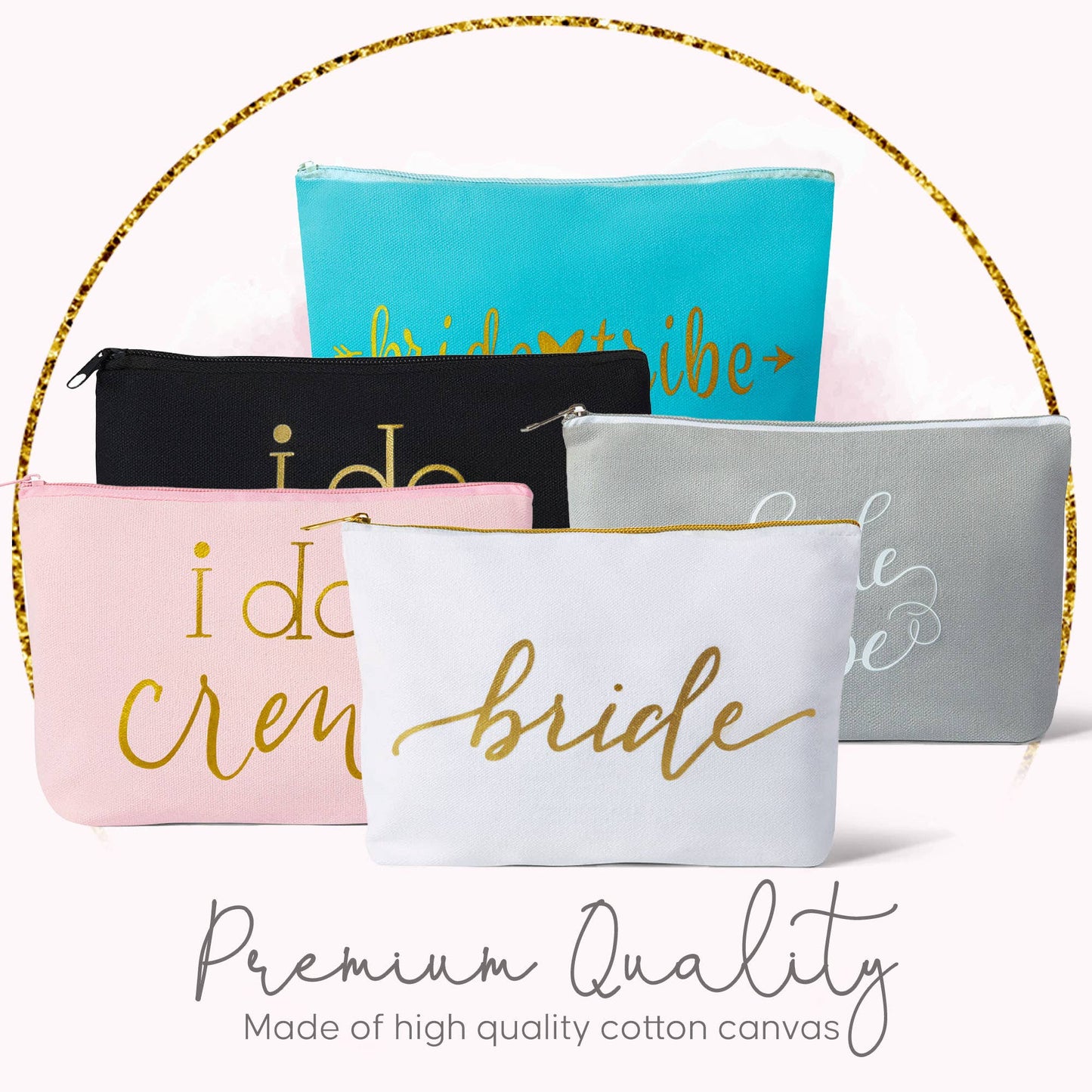 Black Bride Tribe Makeup Bag in Canvas
