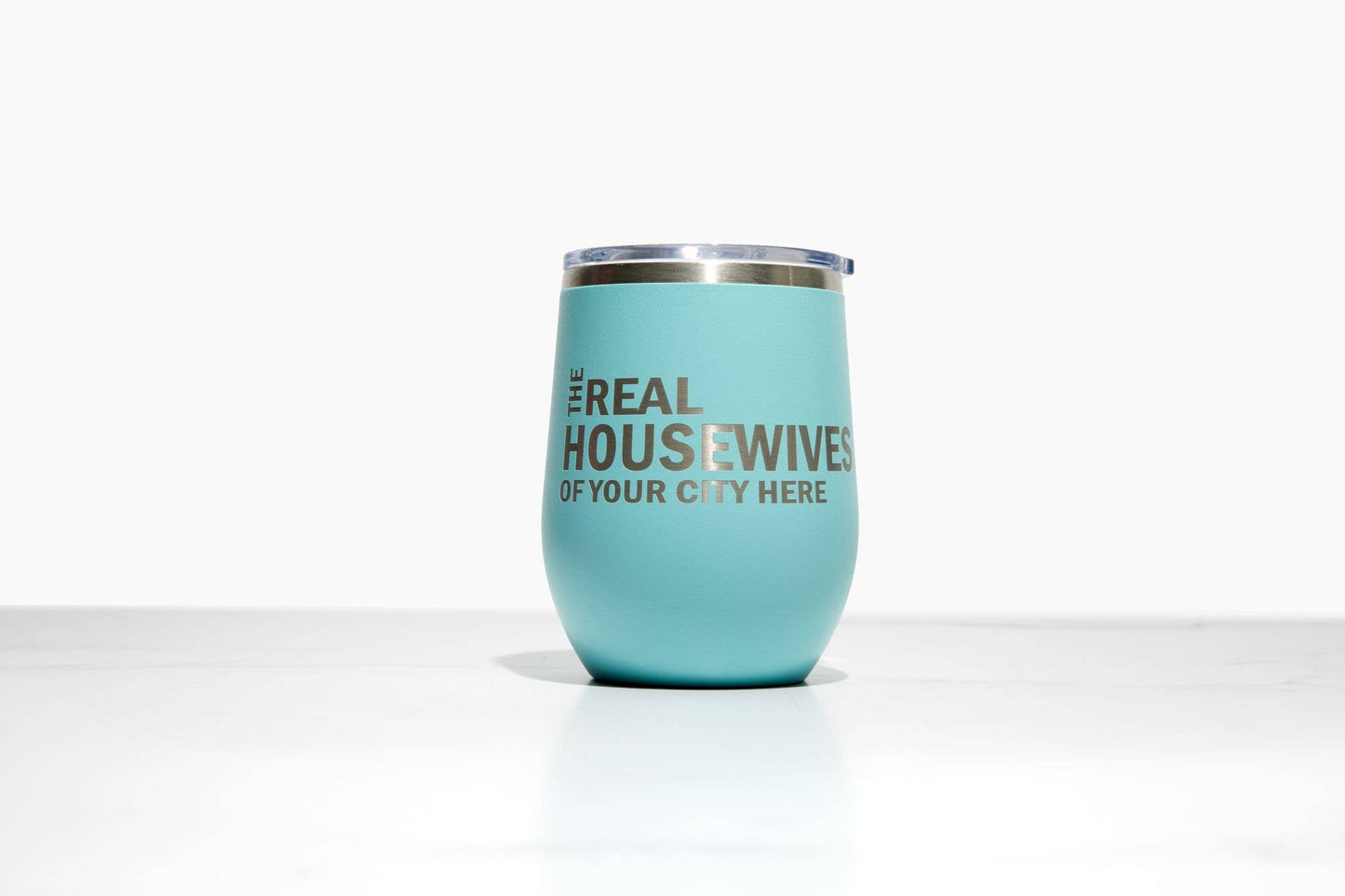 Real Housewives of YOUR CUSTOM CITY Polar Camel Wine Tumbler: Pink