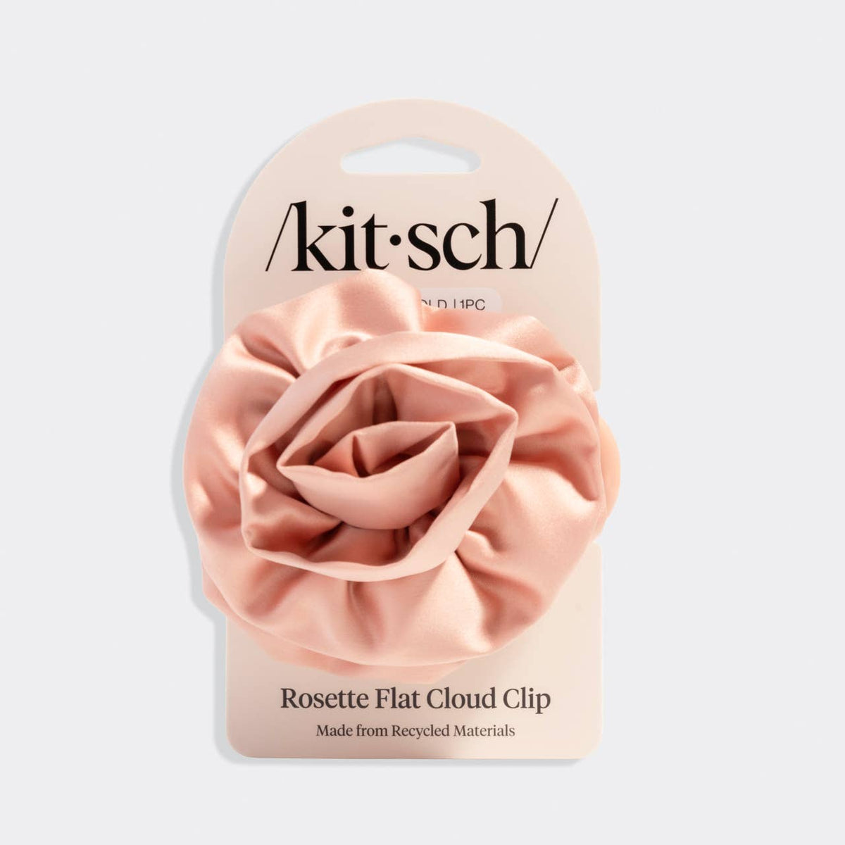 Satin Rosette Medium Flat Cloud Clip - Terracotta