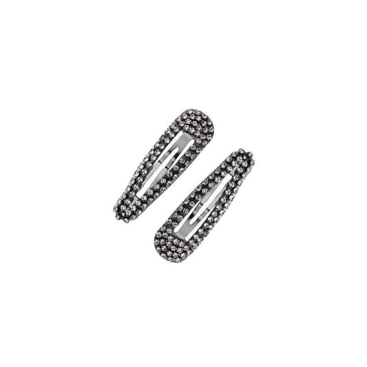 KITSCH - Rhinestone Mini Snap Clips - Hematite