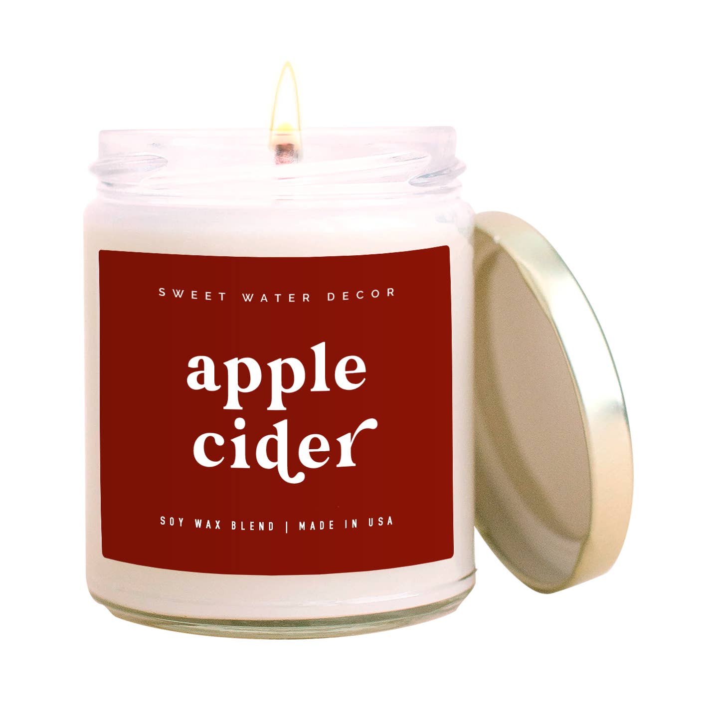 Sweet Water Decor - Apple Cider Soy Candle - Clear Jar - 9 oz