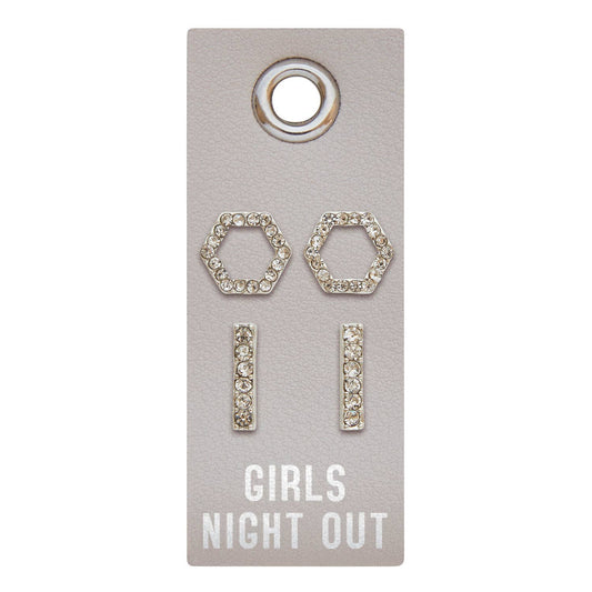 Silver Stud Earrings - Girls Night Out