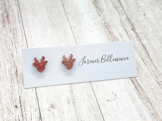 Christmas Earrings | Christmas Acrylic Earrings | Reindeer Earrings | Reindeer Acrylic Earrings | Girls Accessories | Stainless Steel