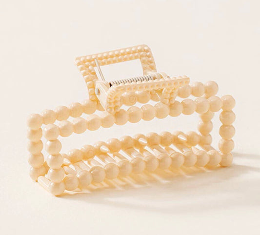 Rectangular pearl hair clip