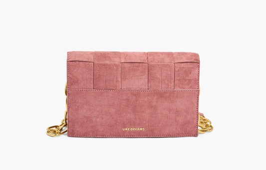 Hailey Woven Suede Crossbody-Mauve