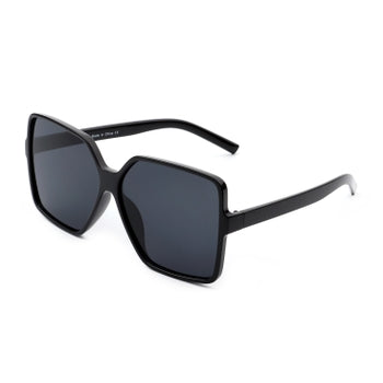Square Oversized Fashion Sunglasses - Black