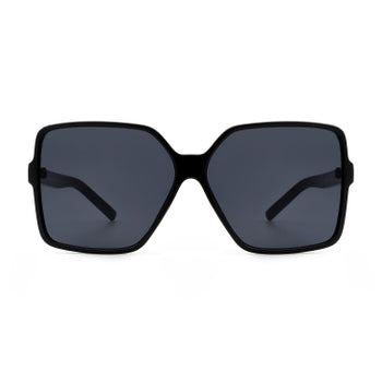 Square Oversized Fashion Sunglasses - Black