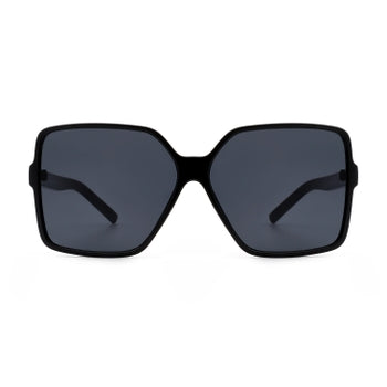 Square Oversized Fashion Sunglasses - Black