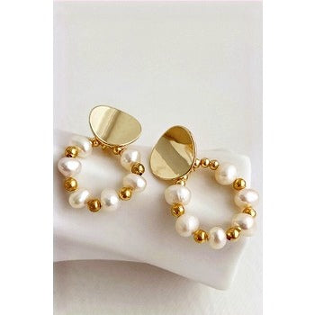 Vintage Round Pearl Earrings