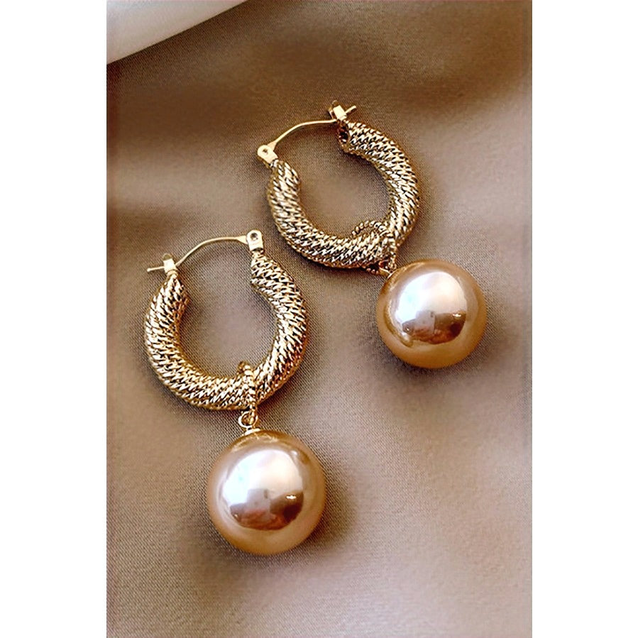 Elegant Gold Mini Hoop Pearl Earrings