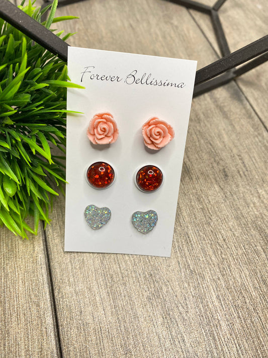Valentine's Day Earrings | Heart Earrings | Stud Earrings