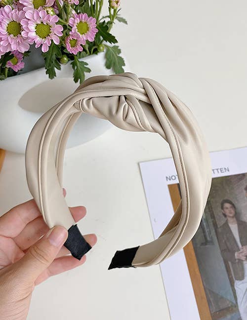 Koko and Lola - Patti Beige Leather Knot Headband