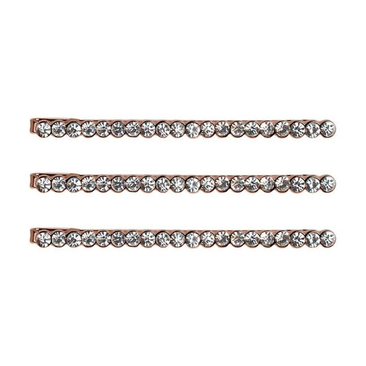Rhinestones Metal Bobby Pins - Rose Gold
