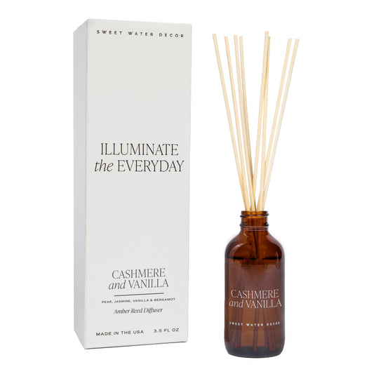 Cashmere and Vanilla Amber Reed Diffuser - Home Decor, Gifts