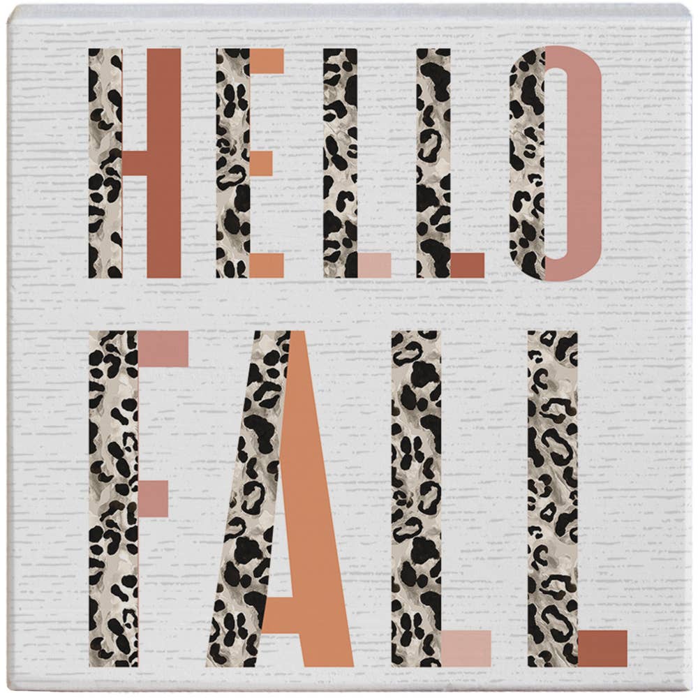 Hello Fall Leopard - Small Talk Square