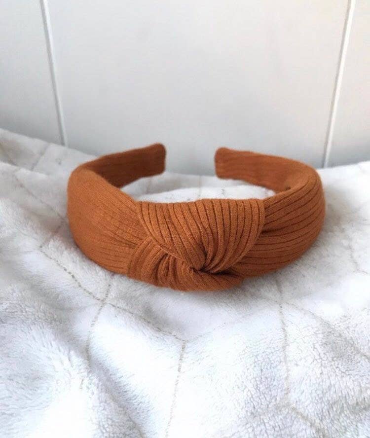 Knot Sew Simple - Caramel Ribbed Knotted Headband