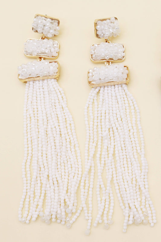 Boho Beads Tassel Earrings