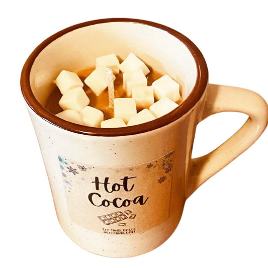 Hot Cocoa / Chocolate with Marshmallows Vegan Soy Mug Candle