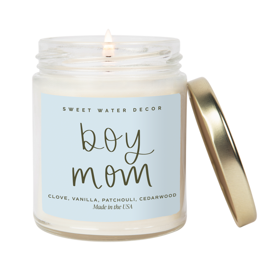 Boy Mom 9 oz Soy Candle - Home Decor & Gifts